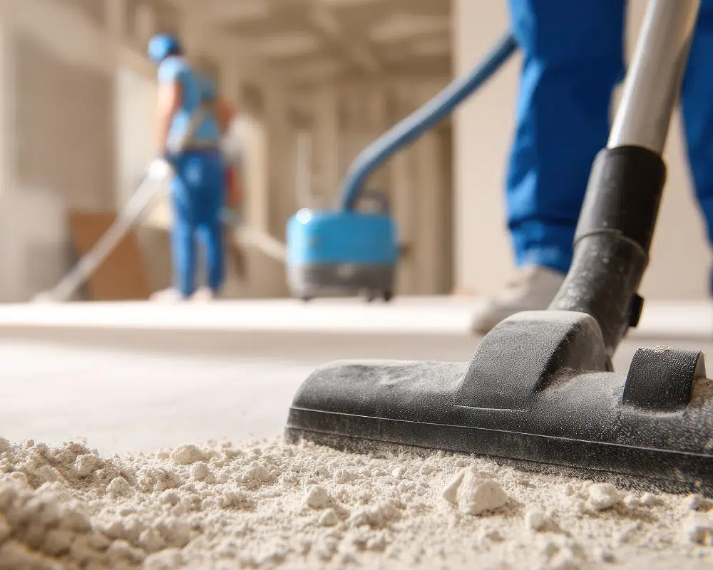 Nettoyage de chantier professionnel | ON TIME GROUPE Nettoyage de chantier avec aspirateur industriel